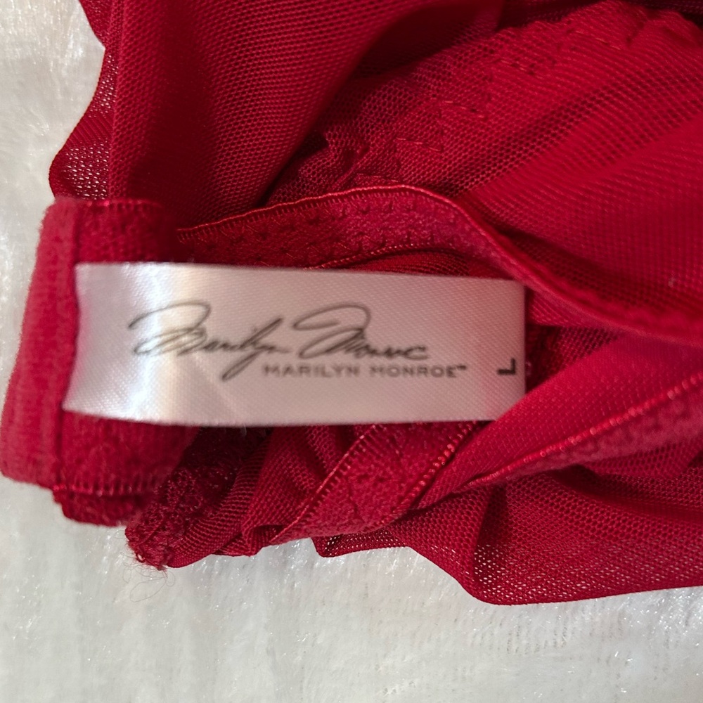 Marilyn Monroe Red Lace Babydoll Lingerie Chemise Size Large - Picture 10 of 10
